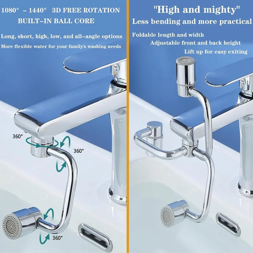 extensor giratorio 1080 para grifo / ahorra agua y llega a todos los rincones