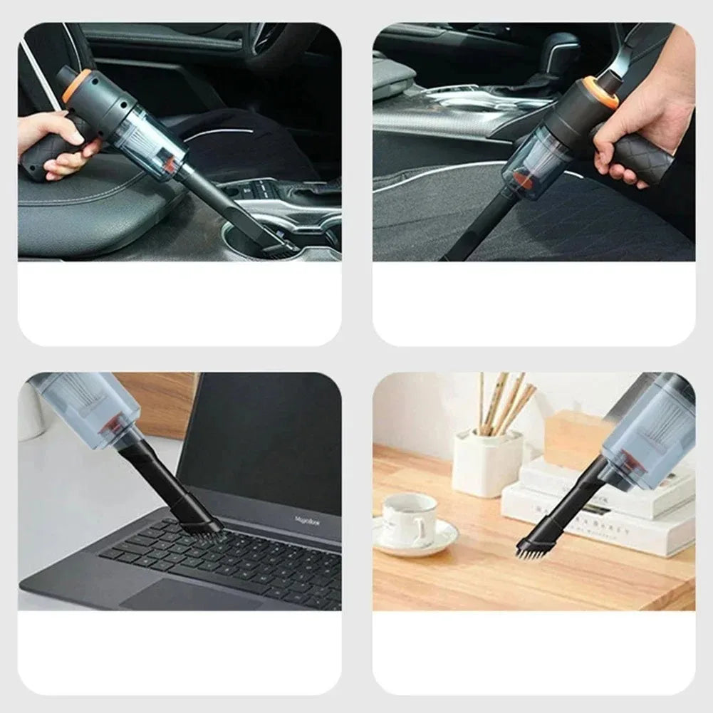 Aspiradora de coche inalámbrica con carga USB, aparato de limpieza portátil de 1200 mAh
