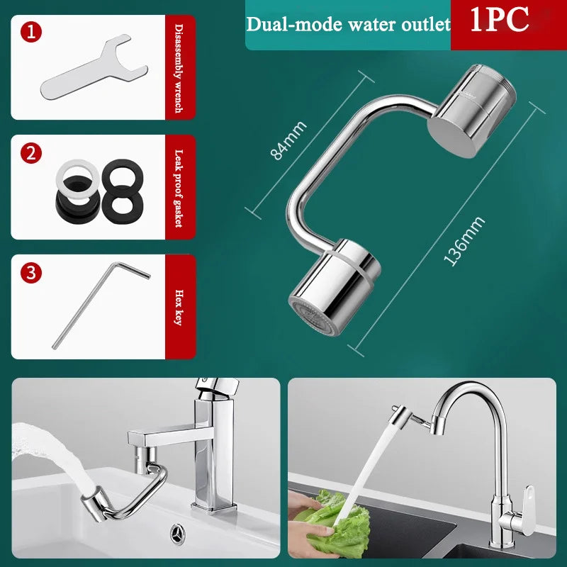 rallonge pivotante à 1080° pour robinet / économise l'eau et atteint tous les recoins