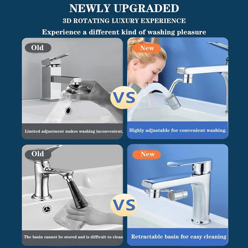 extensor giratorio 1080 para grifo / ahorra agua y llega a todos los rincones